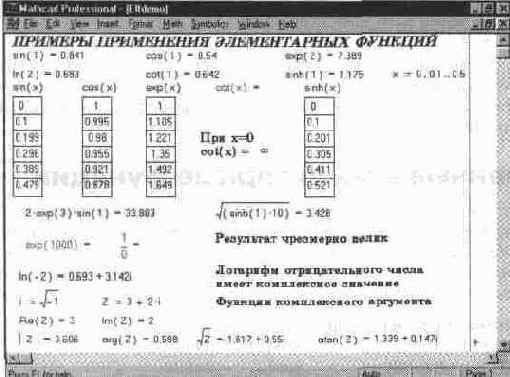 Встроенные элементарные функции