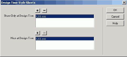   Design Time Style Sheets